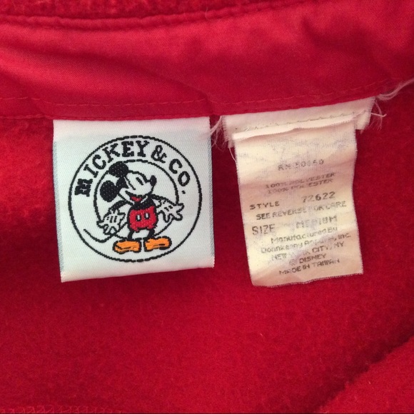 Vintage Mickey & Co Red Oversized Fleece Shirt - Picture 5 of 7
